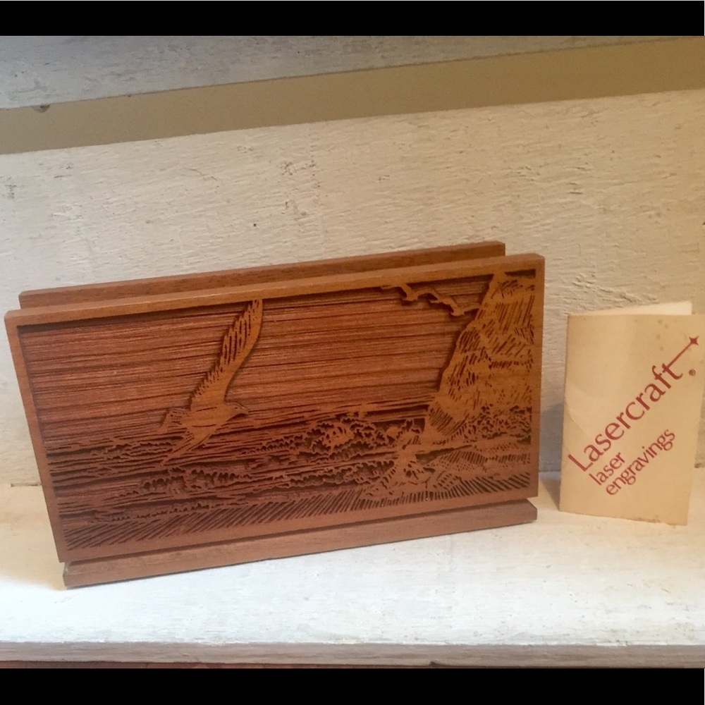 Mid century Engraved Napkin Holder
